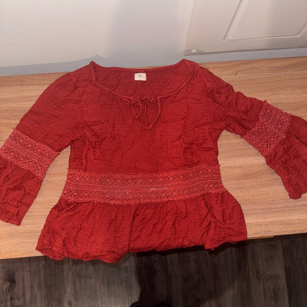 O'Neill Red Textured Top